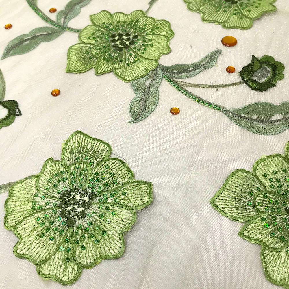 Floral Patch Gem & Sequins Embroidery - Image 3