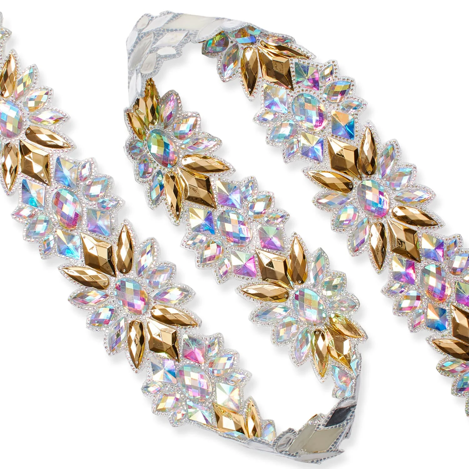 Floral Resin Rhinestone Iron On Trim - Image 3
