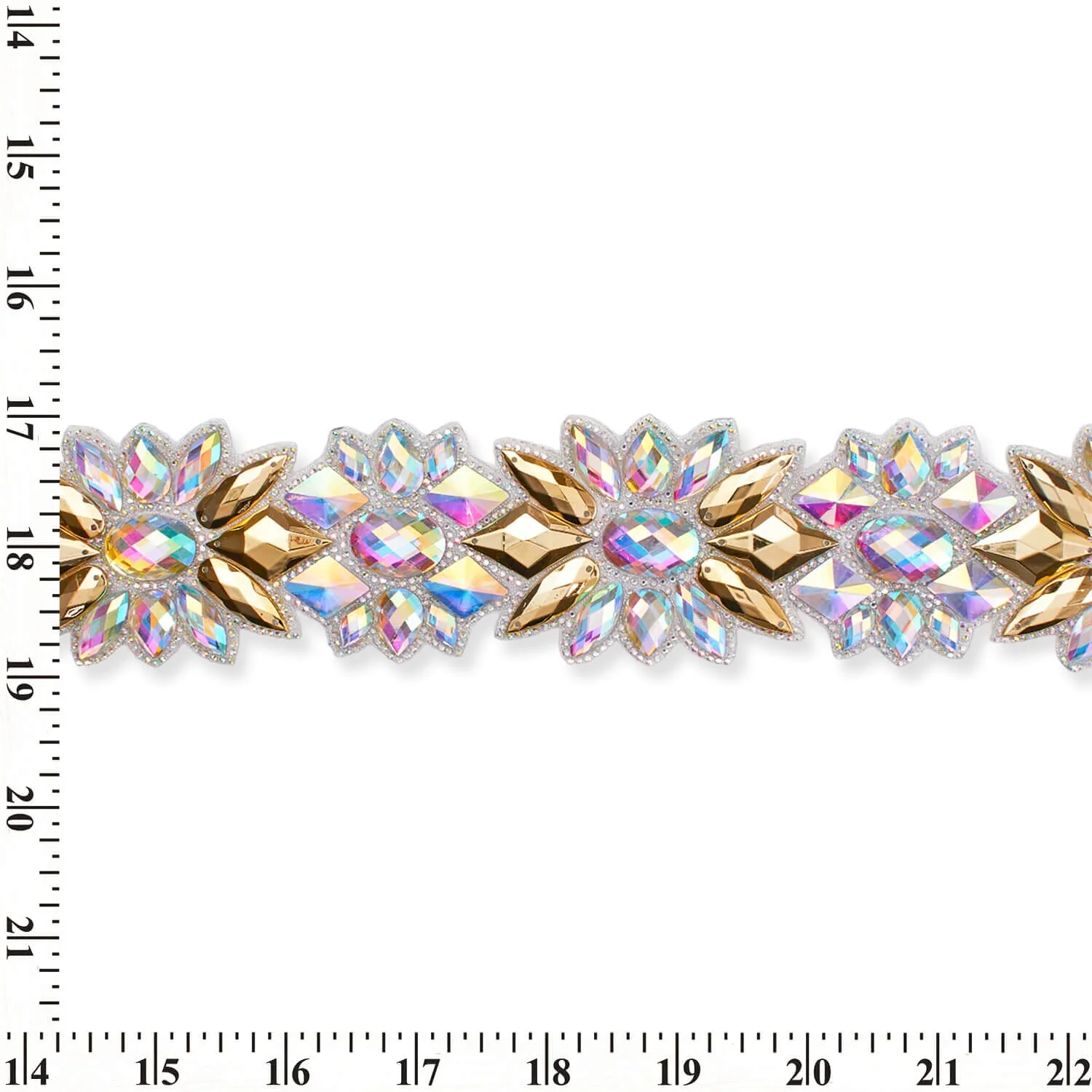 Floral Resin Rhinestone Iron On Trim - Image 4