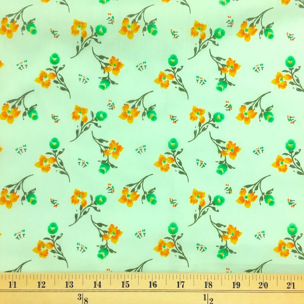 Freesia Green Print Broadcloth