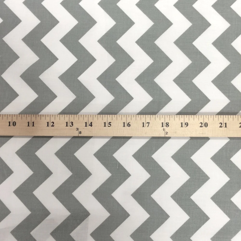 Grey Classic Chevron Printed Cotton - Image 2