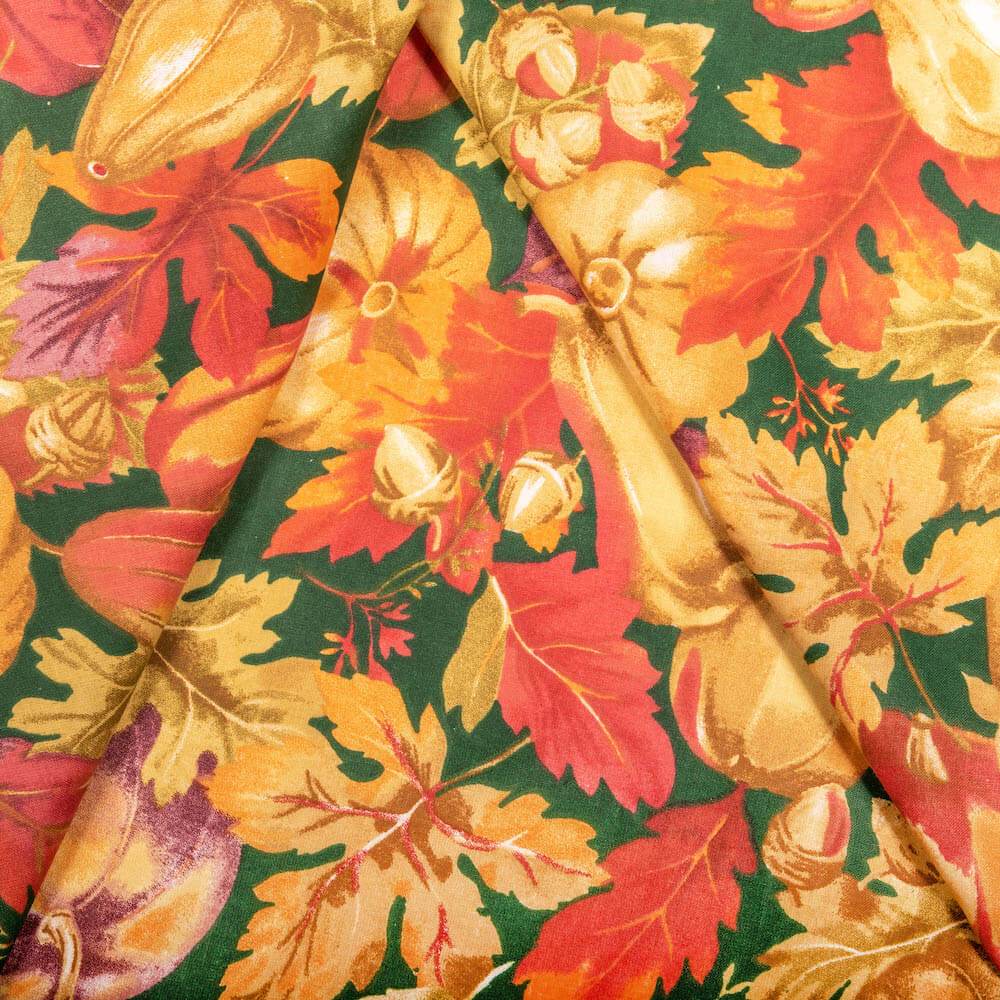 Harvest Time Green Printed Cotton - Image 2
