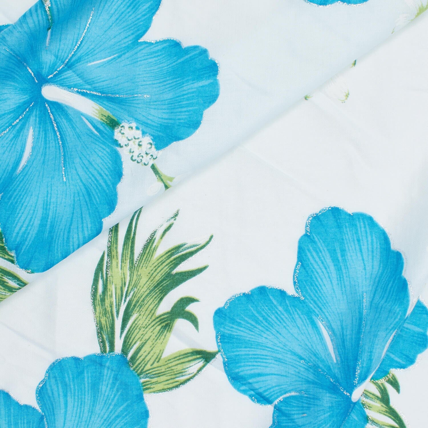 Hibiscus Floral Printed Glitter Voile - Image 5