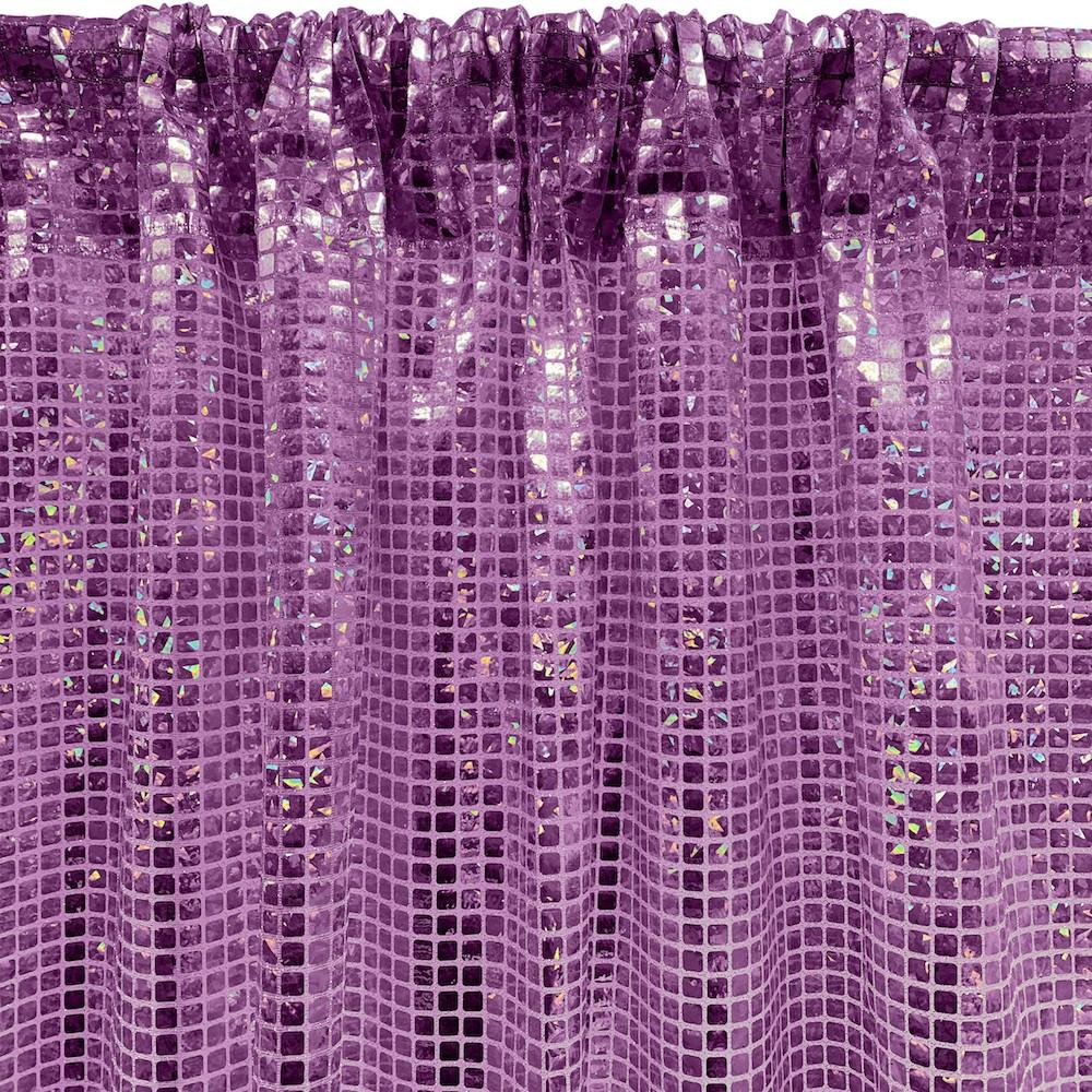 Hologram 8mm Square Sequins Rod Pocket Curtains - Lilac - Image 3
