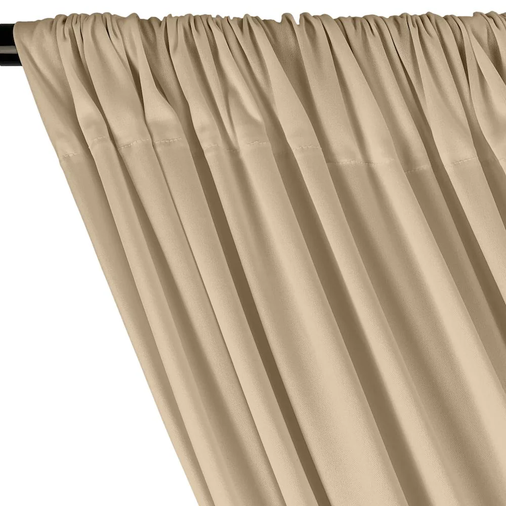 Interlock Knit Rod Pocket Curtains - Beige - Image 2