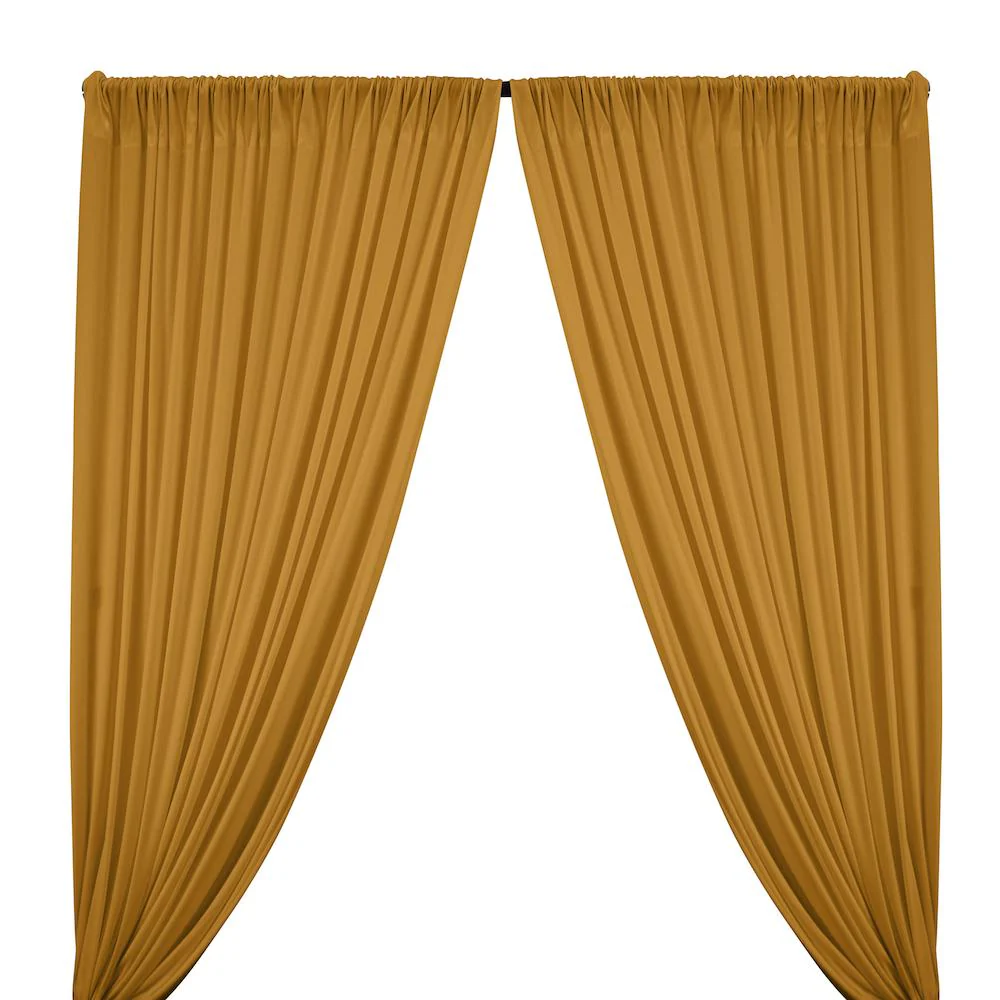 Interlock Knit Rod Pocket Curtains - Gold