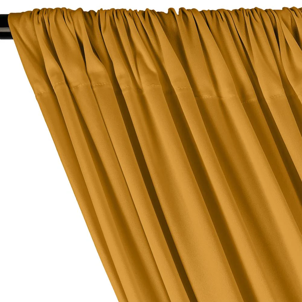 Interlock Knit Rod Pocket Curtains - Gold - Image 2