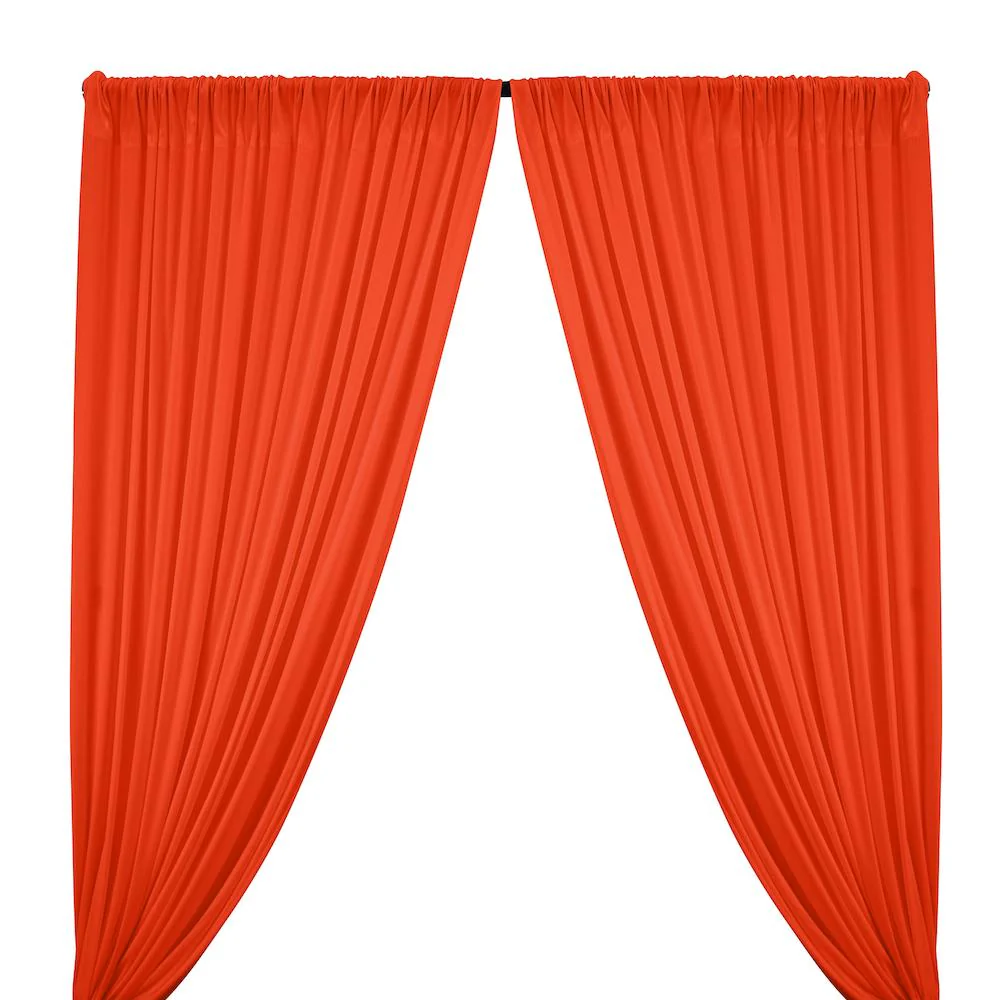 Interlock Knit Rod Pocket Curtains - Orange