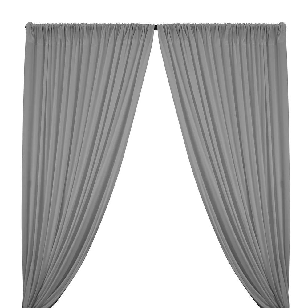 Interlock Knit Rod Pocket Curtains - Silver