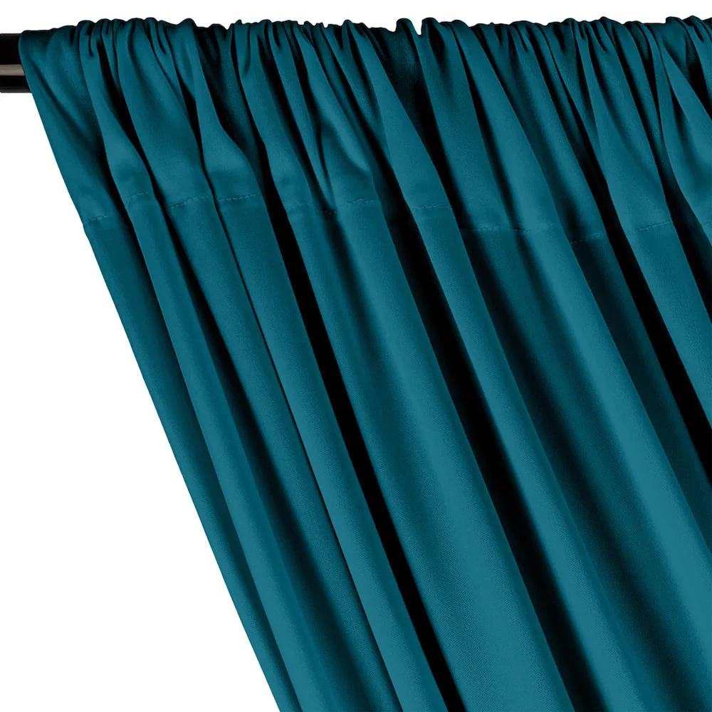 Interlock Knit Rod Pocket Curtains - Teal - Image 2