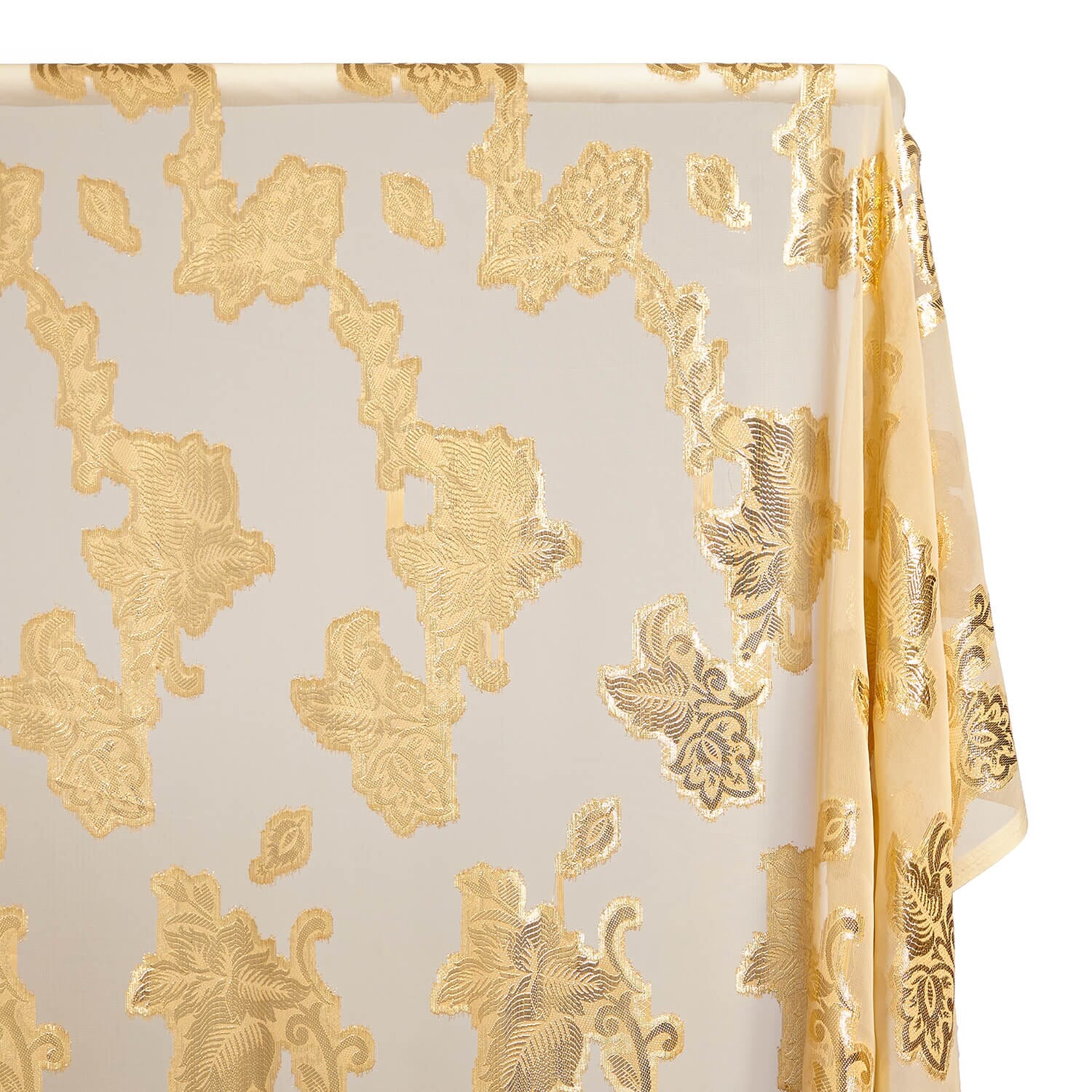 Leafy Vine Metallic Embroidered Chiffon - Image 11