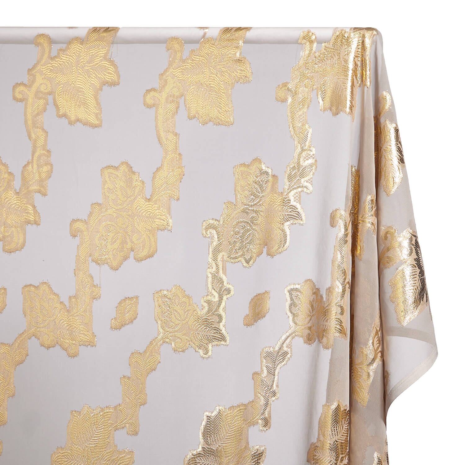 Leafy Vine Metallic Embroidered Chiffon - Image 14