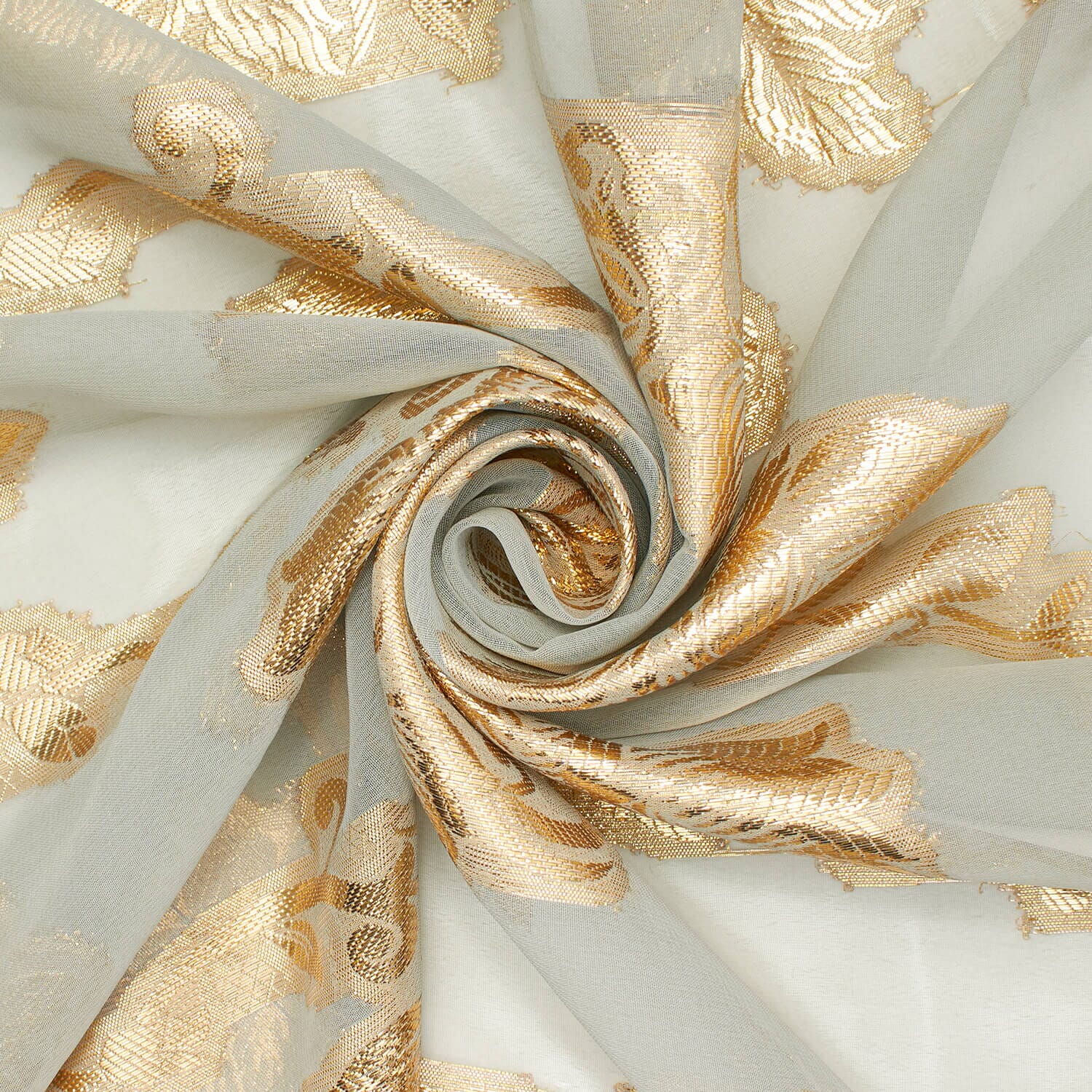 Leafy Vine Metallic Embroidered Chiffon - Image 18