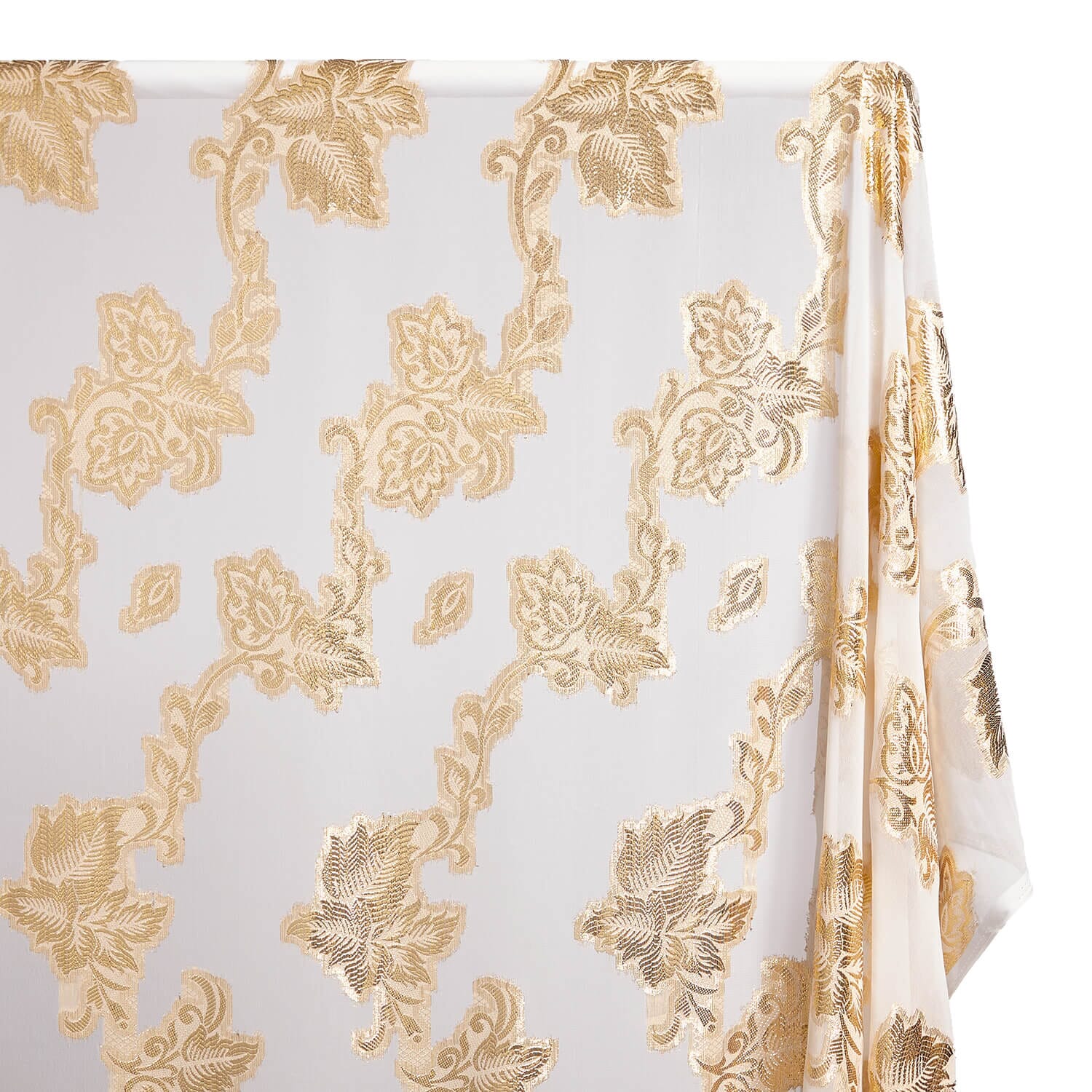 Leafy Vine Metallic Embroidered Chiffon - Image 2