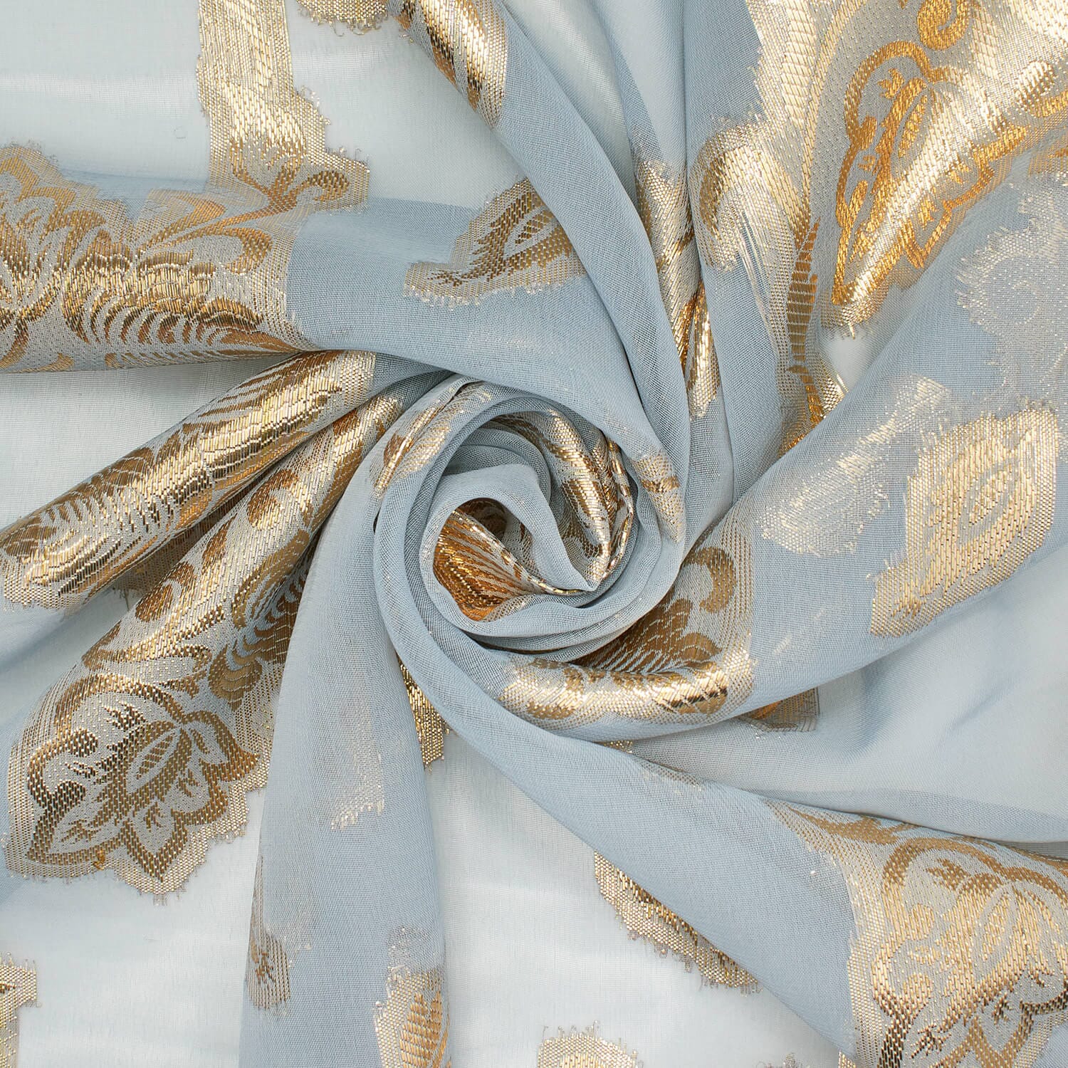 Leafy Vine Metallic Embroidered Chiffon - Image 21