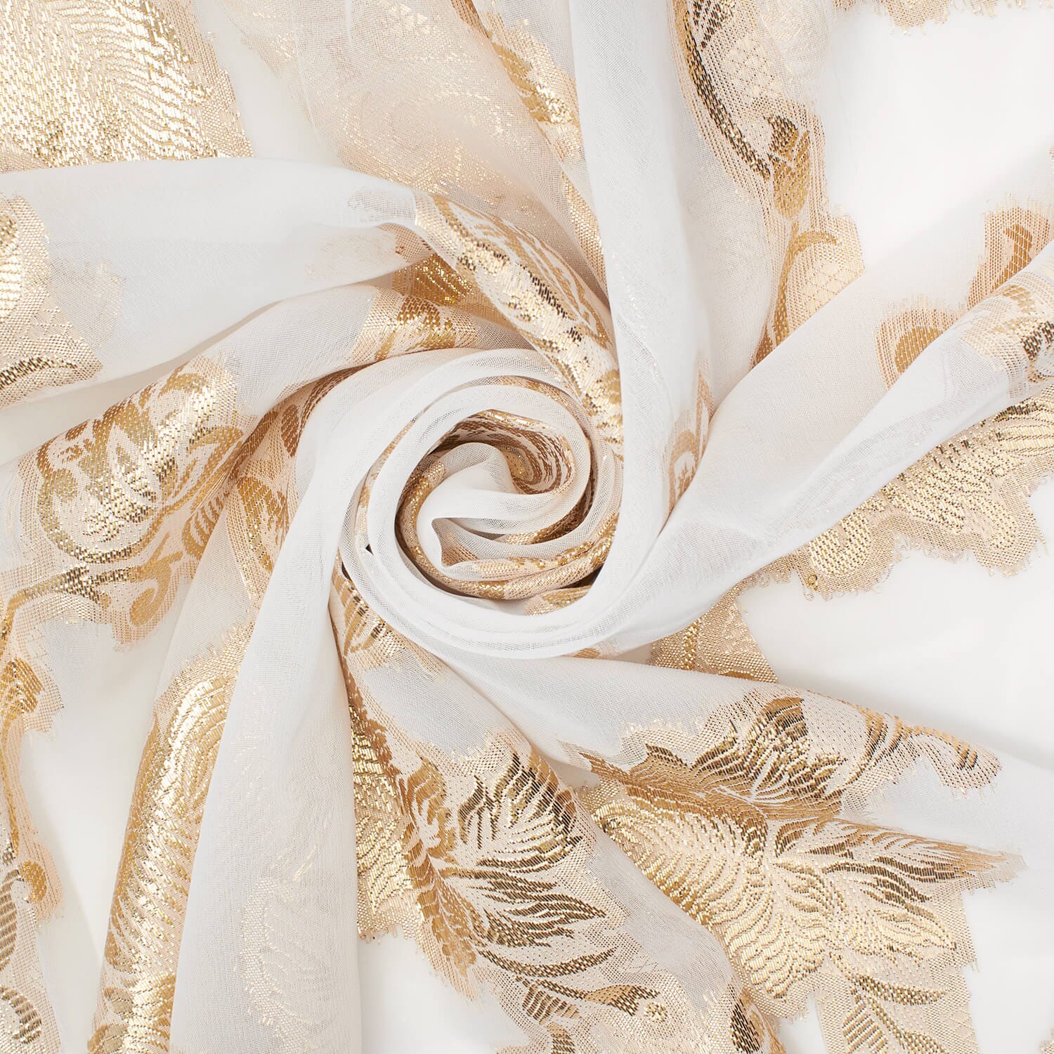 Leafy Vine Metallic Embroidered Chiffon - Image 3