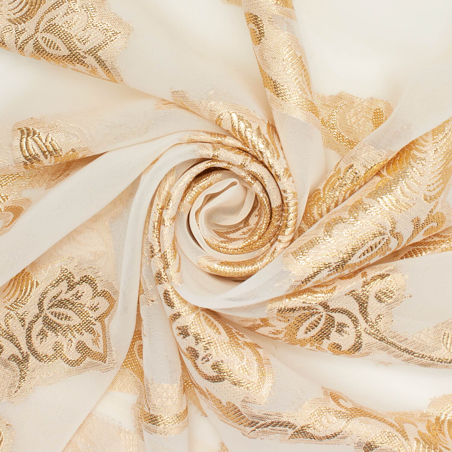 Leafy Vine Metallic Embroidered Chiffon - Image 9