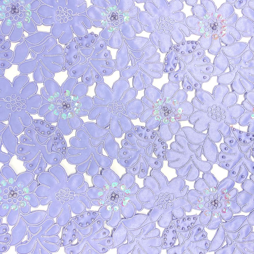 Lilac Matte Satin Corded Sequin