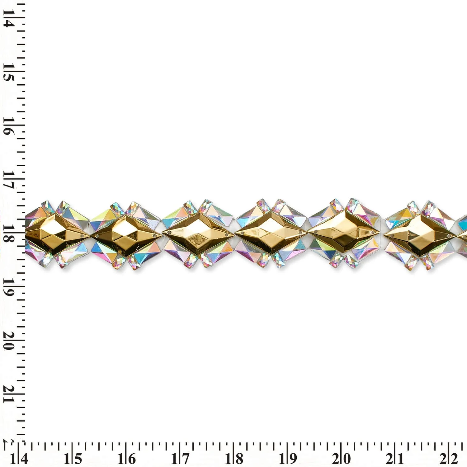 Lozenge Resin Rhinestone Iron On Trim - Image 5