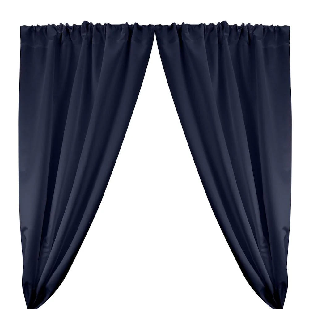 Matte Satin (Peau de Soie) Rod Pocket Curtains - Navy