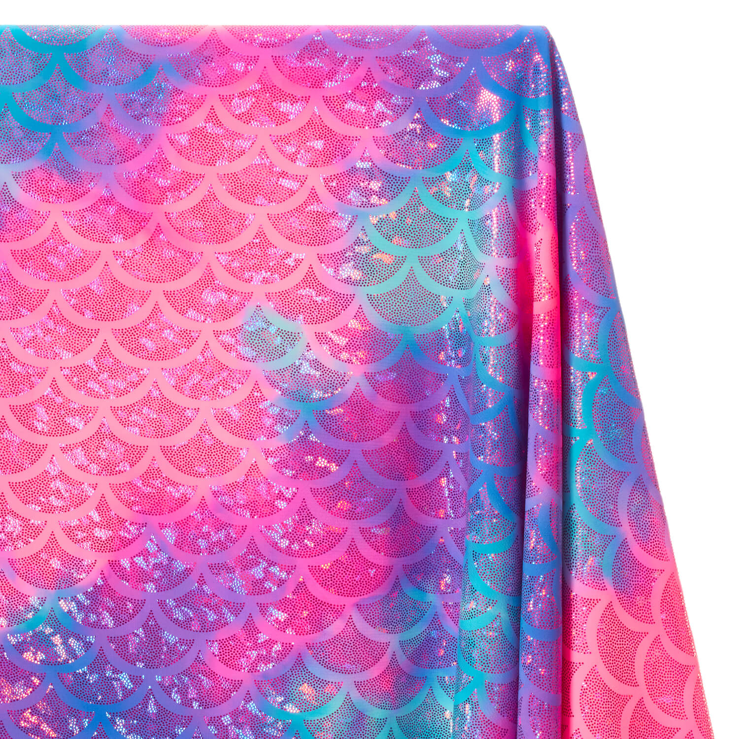 Mermaid Scale Hologram Tricot Foil Fabric - Image 11
