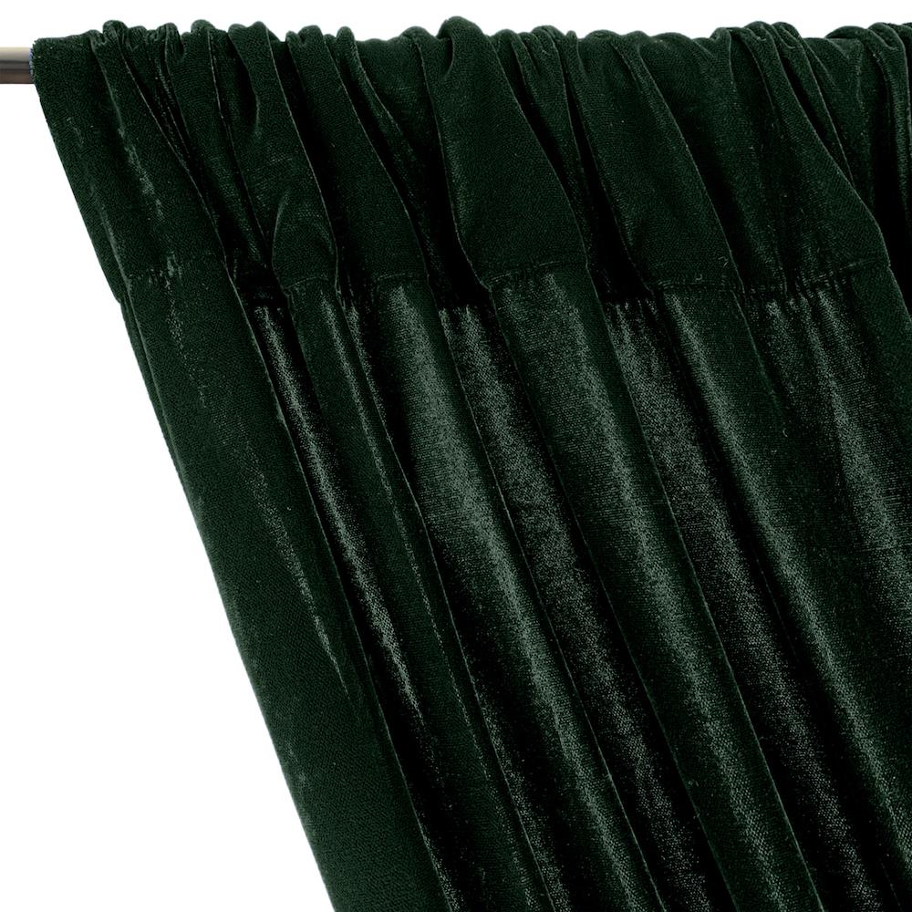 Micro Velvet Rod Pocket Curtains - Hunter Green - Image 2