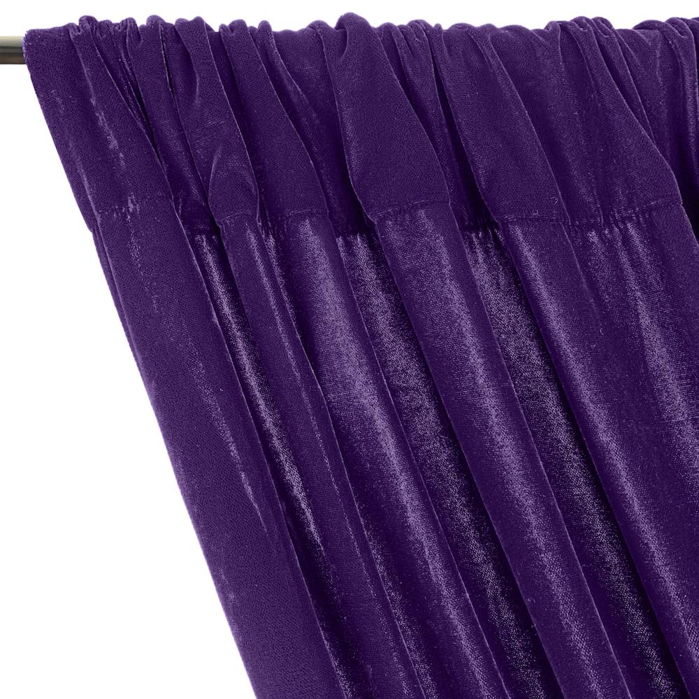 Micro Velvet Rod Pocket Curtains - Plum - Image 2