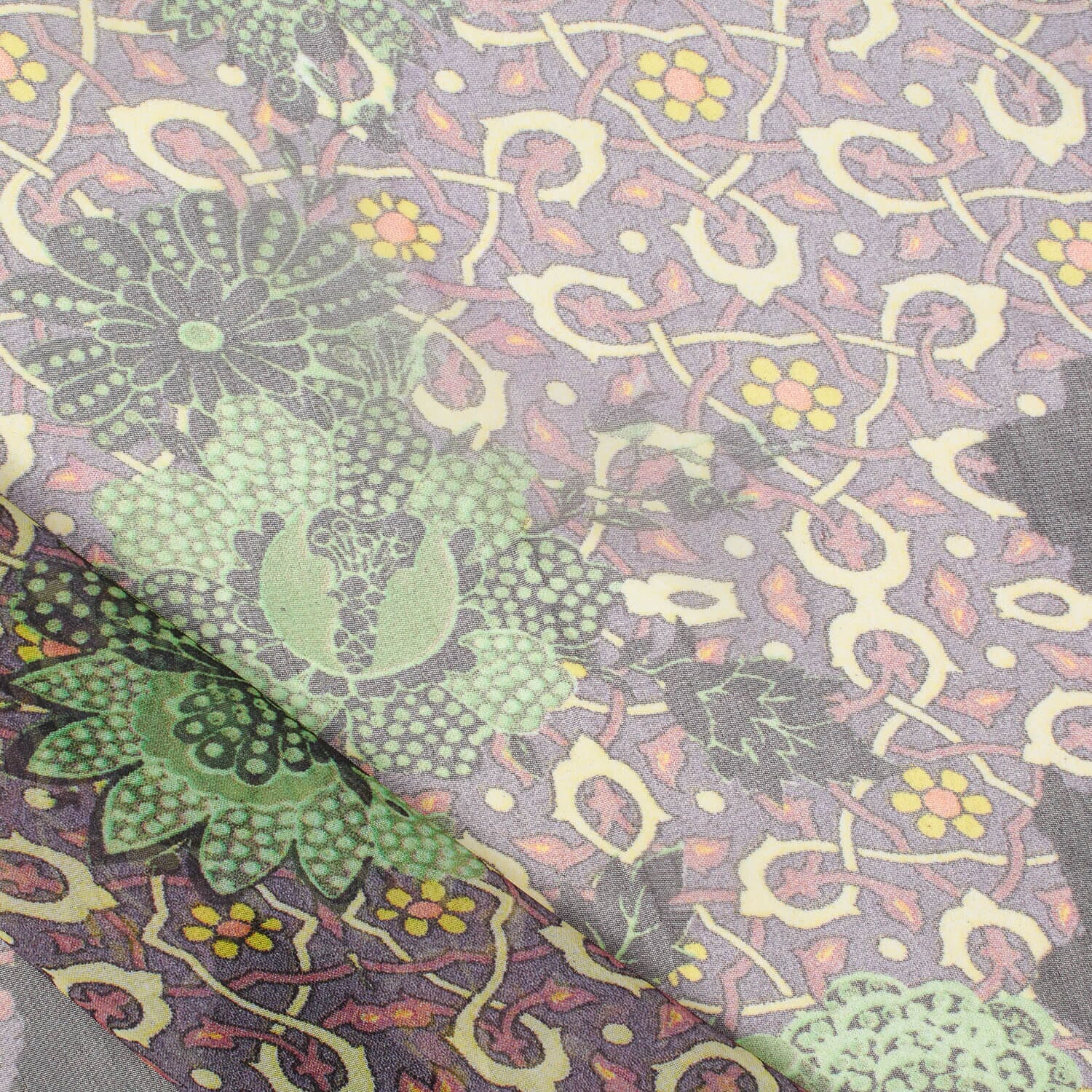 Multicolor Floral Vine Printed Georgette