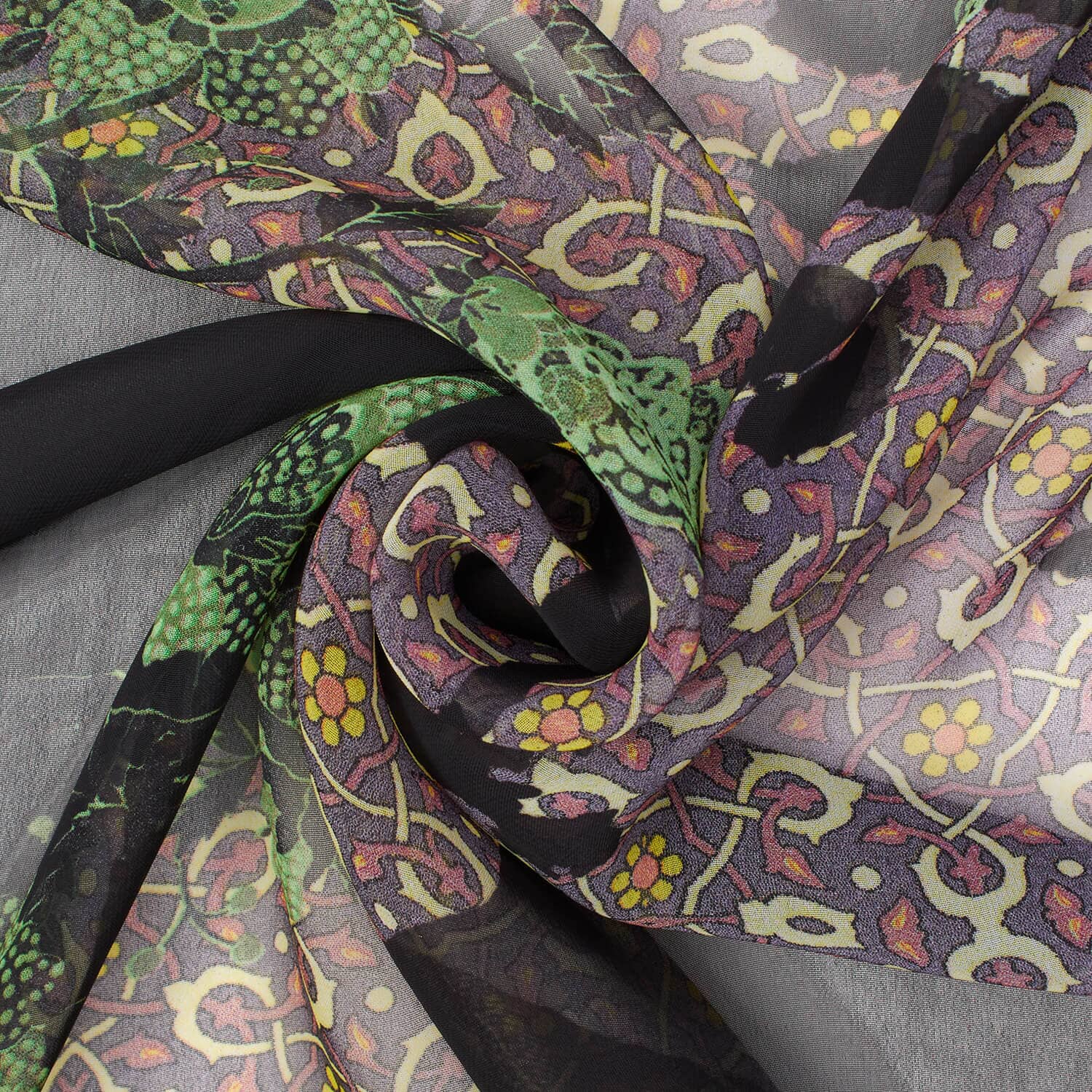 Multicolor Floral Vine Printed Georgette - Image 2