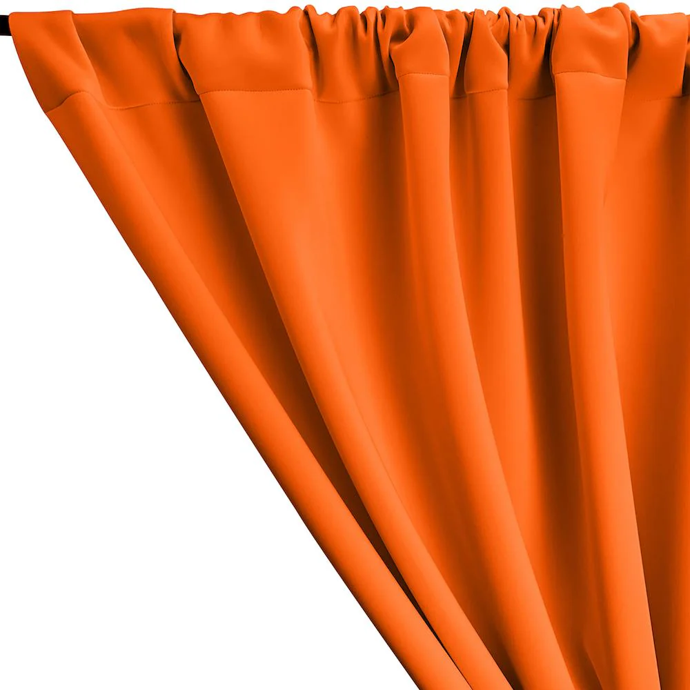 Neoprene Scuba Rod Pocket Curtains - Orange - Image 2