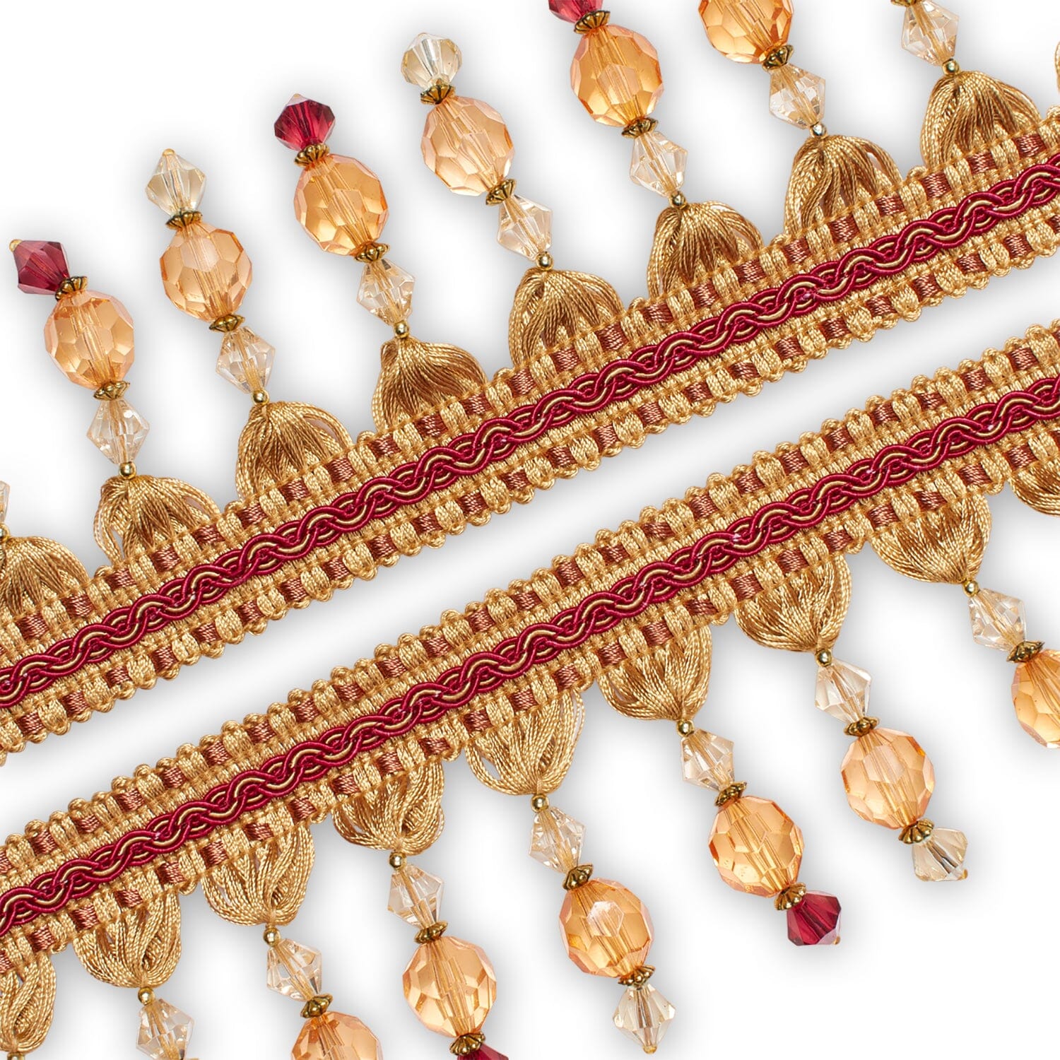 Ornamental Beaded Rhinestone Tassel Fringe Trim - Image 18