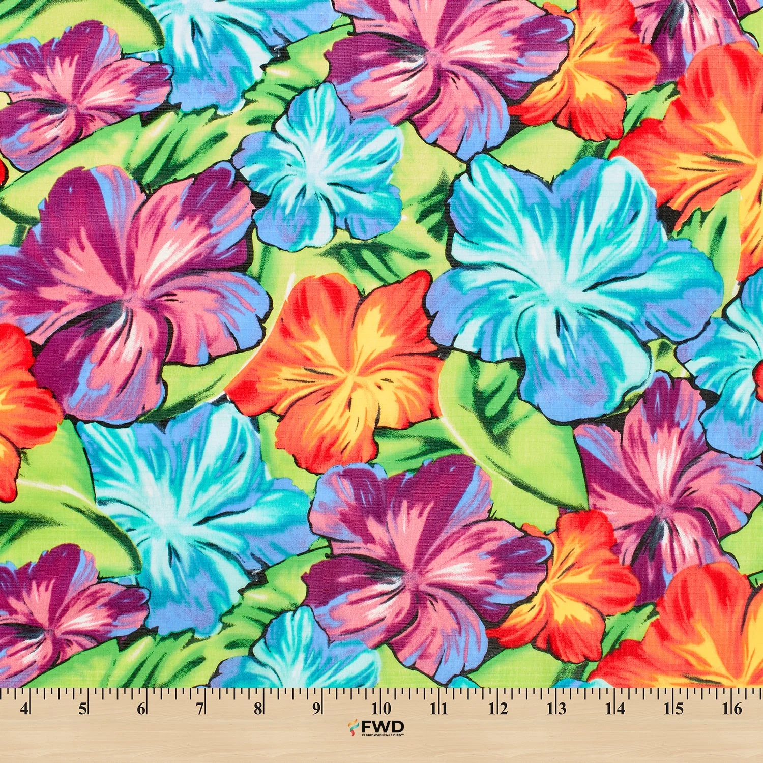 Ottertex® Waterproof 70D (1.9oz) DWR and PU Coated Nylon Ripstop - Aloha Print - Image 3