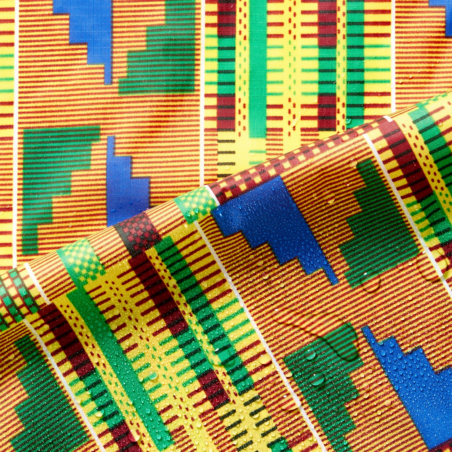 Ottertex® Waterproof 70D (1.9oz) DWR and PU Coated Nylon Ripstop - Kente Print - Image 3