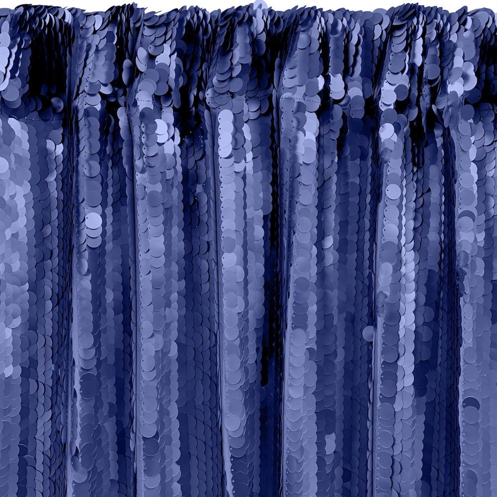 Paillette Circle Sequins Rod Pocket Curtains - Navy - Image 2