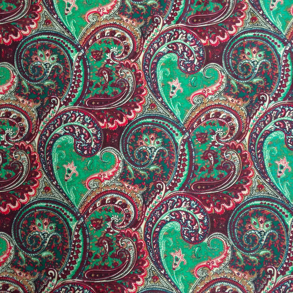 Paisley Green Print Broadcloth