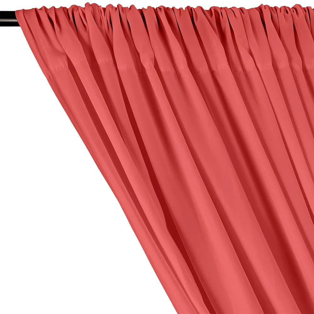 Peachskin Rod Pocket Curtains - Coral - Image 2