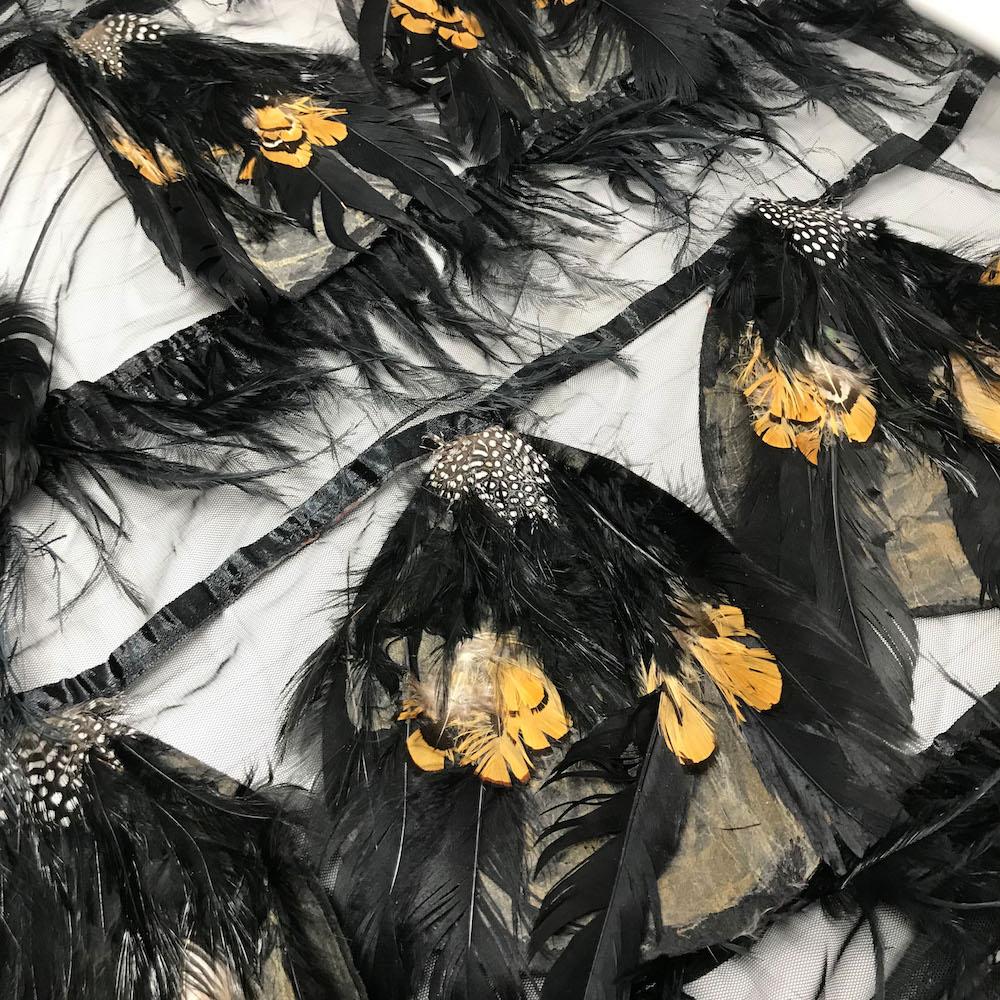 Pheasant Feather Patches on Poly Mesh - Image 3