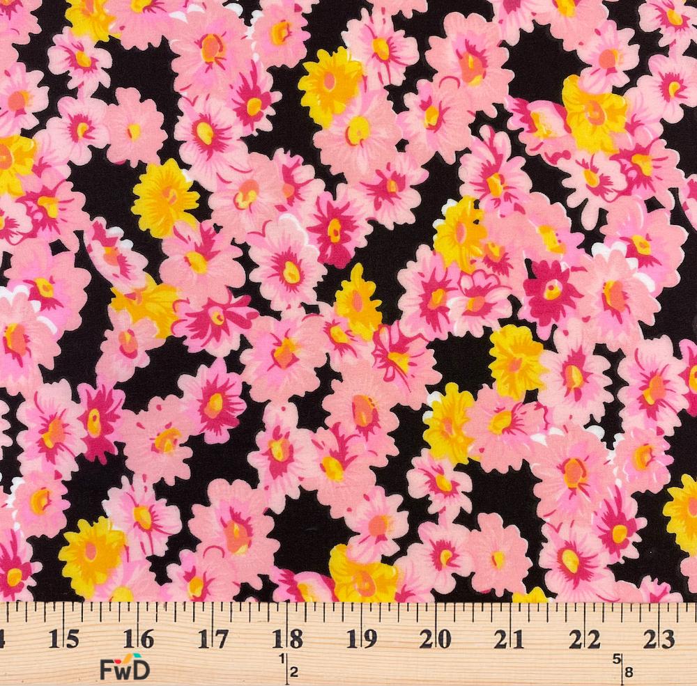 Pink Daffodil Printed Broadcloth - Image 3