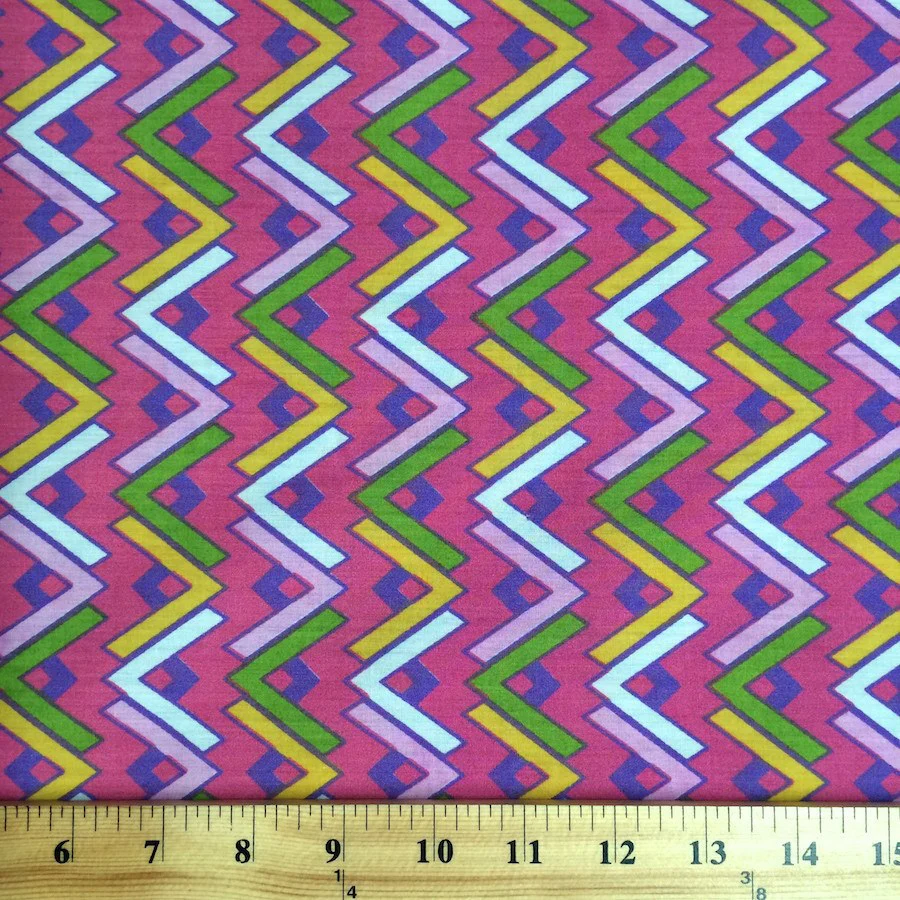 Pink Chevron Printed Broadcloth - Image 2