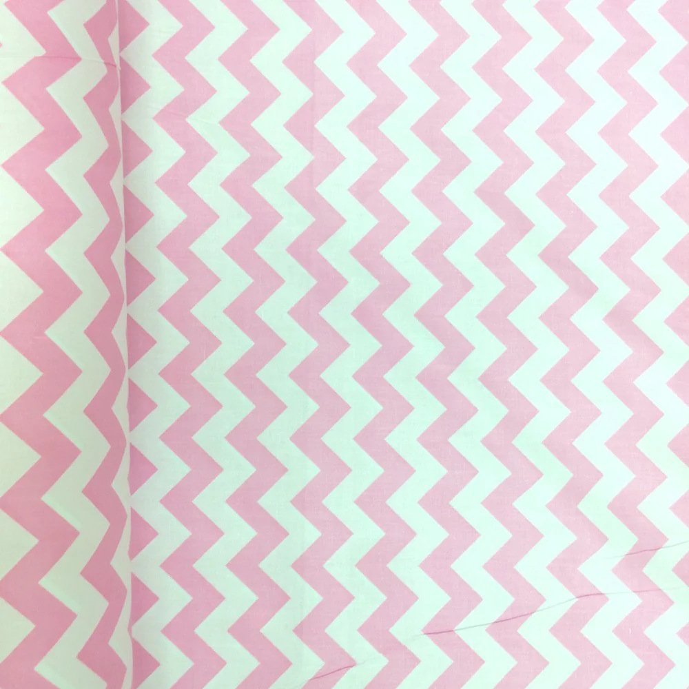 Pink Classic Chevron Printed Cotton