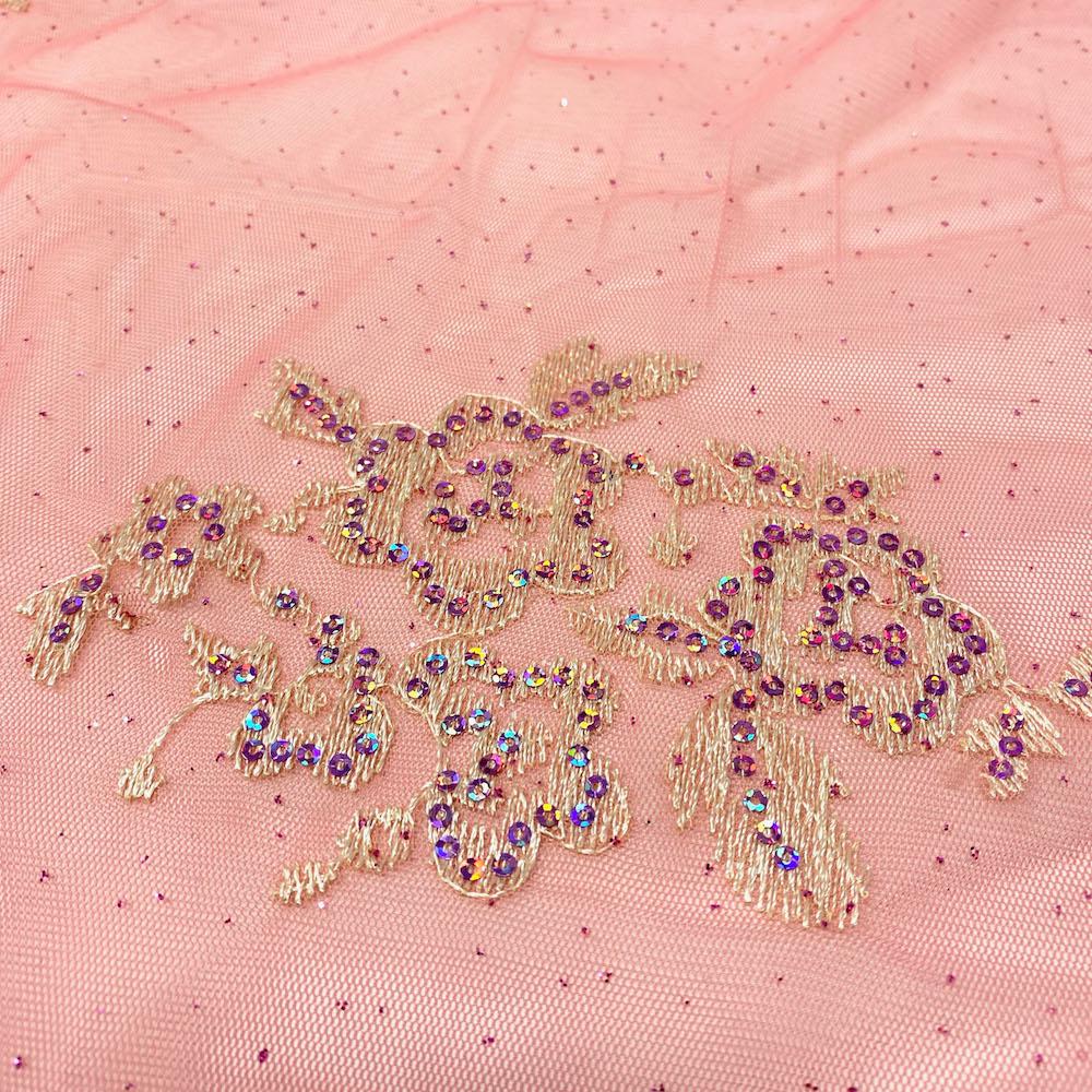 Pink Tulip Sequin Sparkled Mesh - Image 2