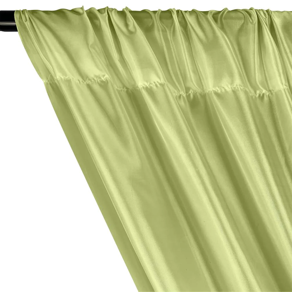 Poly China Silk Lining Rod Pocket Curtains - Sage - Image 2