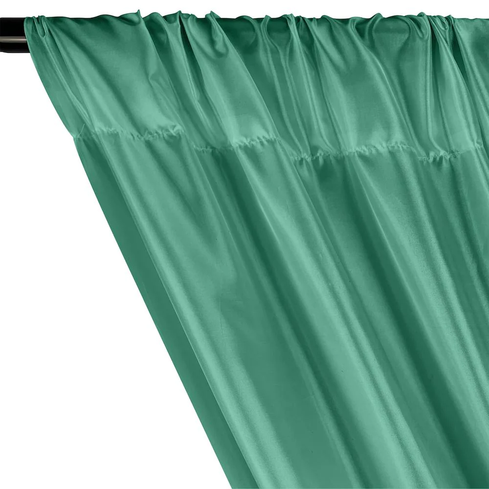 Poly China Silk Lining Rod Pocket Curtains - Spring Green - Image 2