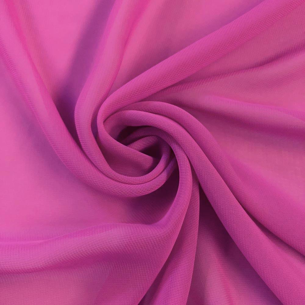 Polyester Chiffon Rod Pocket Curtains - Magenta - Image 4