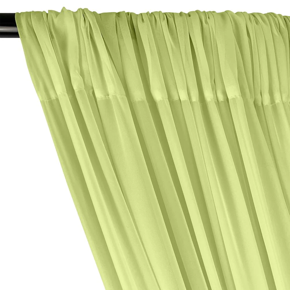 Polyester Chiffon Rod Pocket Curtains - Mint Green - Image 2