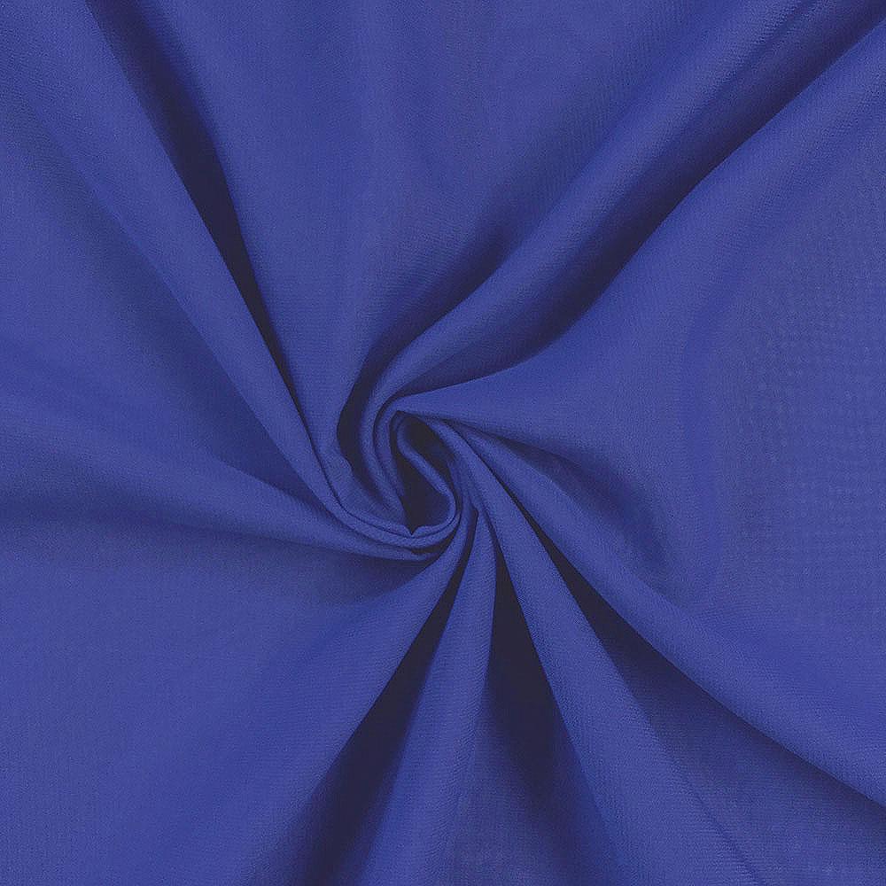 Polyester Chiffon Rod Pocket Curtains - Royal Blue - Image 4