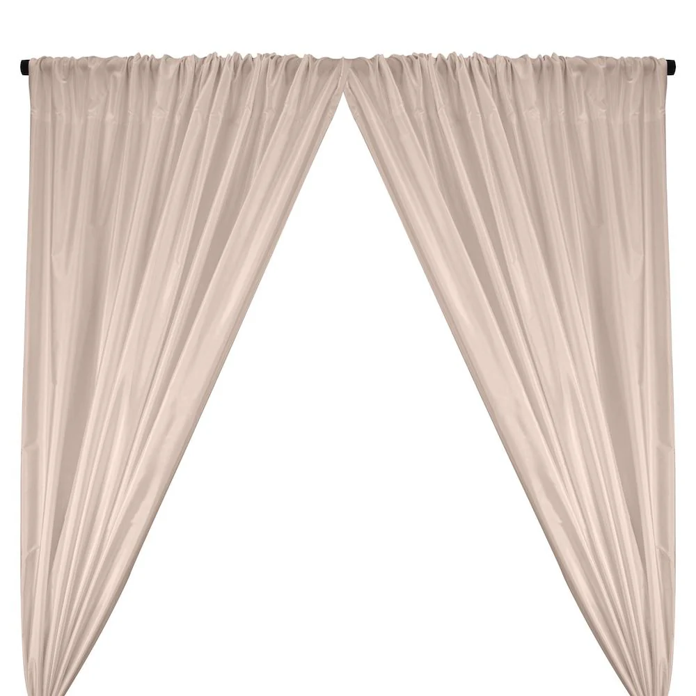 Polyester Taffeta Lining Rod Pocket Curtains - Blush