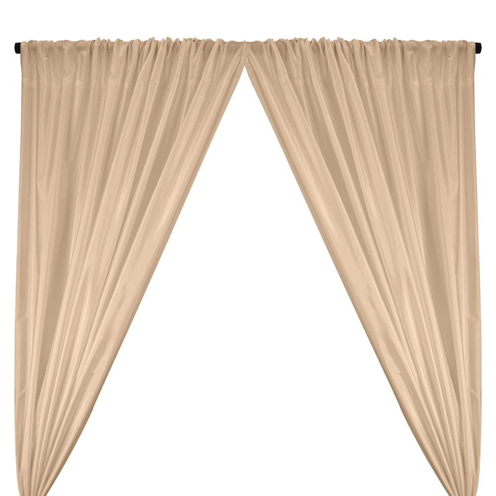Polyester Taffeta Lining Rod Pocket Curtains - Nude