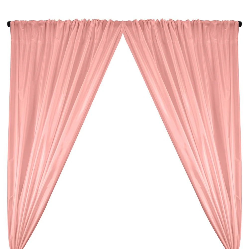 Polyester Taffeta Lining Rod Pocket Curtains - Pink