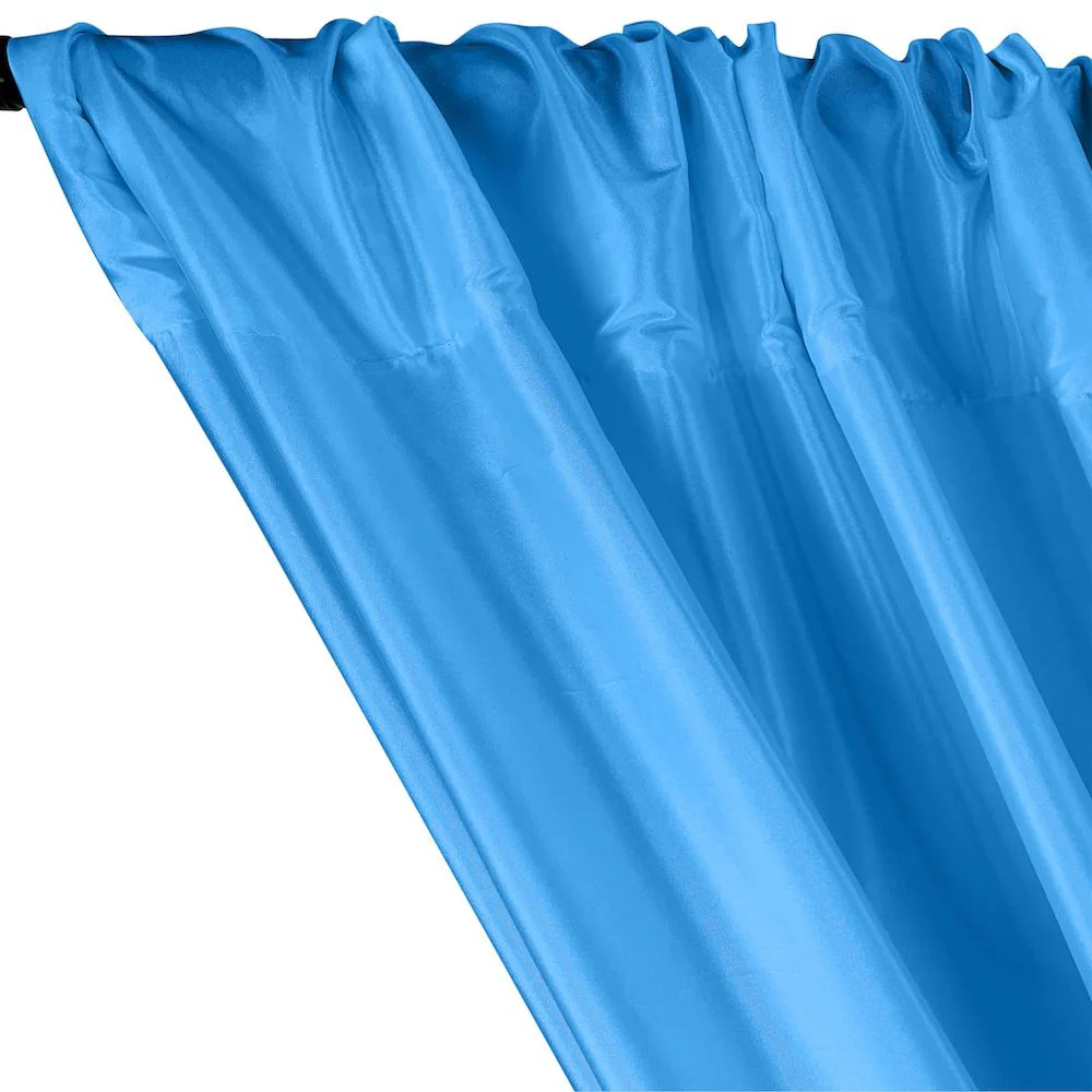 Polyester Taffeta Lining Rod Pocket Curtains - Turquoise - Image 2